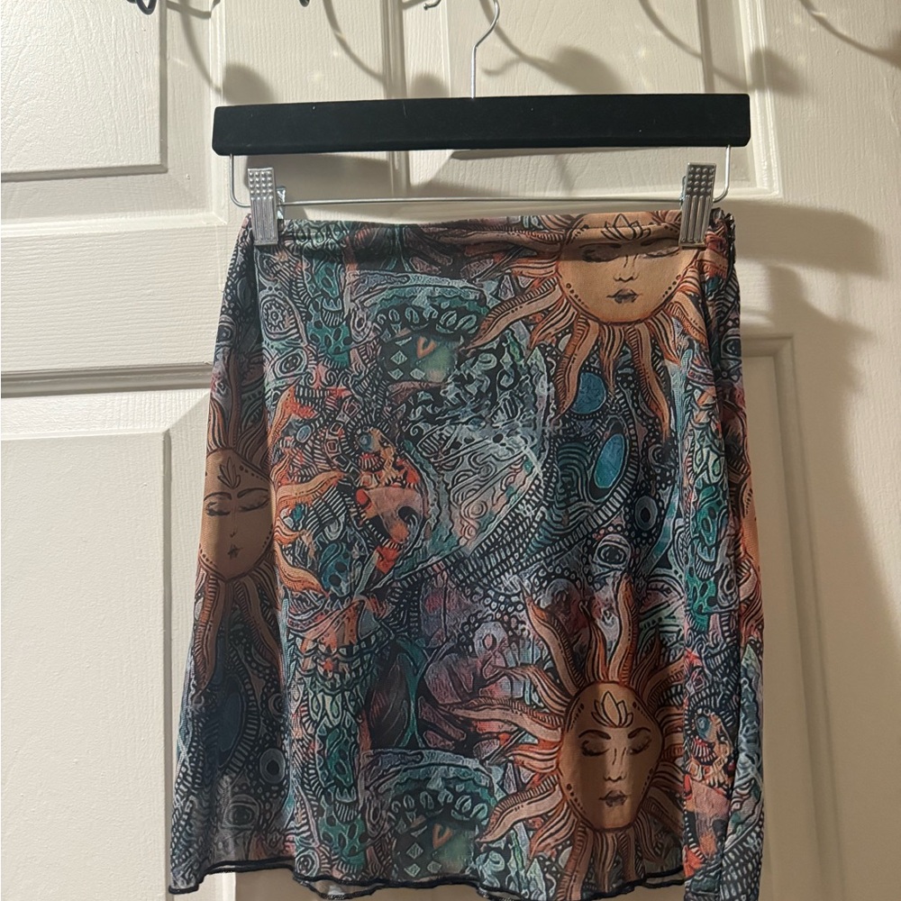 Sun and Moon Patterned Skirt